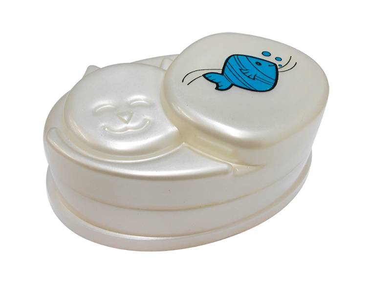 SABONETEIRA PLÁST. FORMATO GATO C/DESENHO 