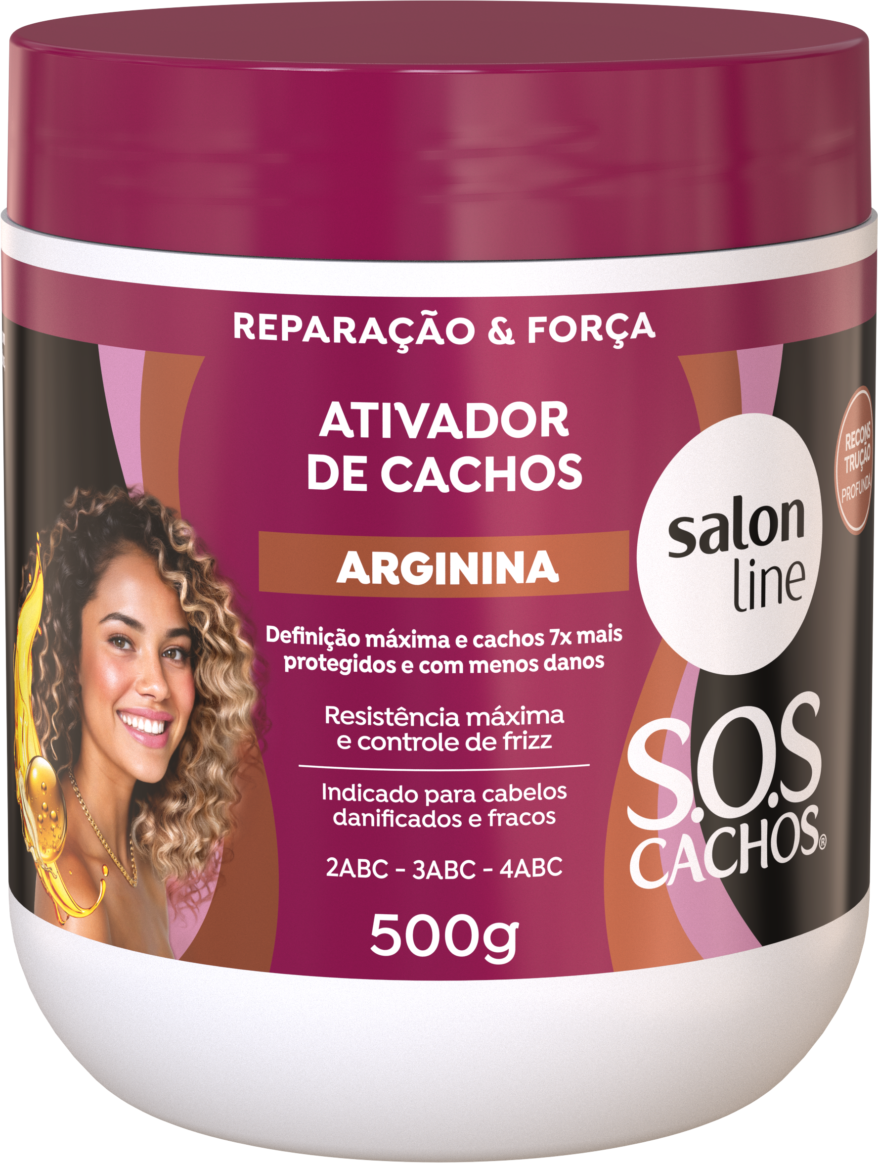 ATIVADOR DE CACHOS SALON LINE SOS CACHOS ARGININA RESISTÊNCIA MÁXIMA  500G