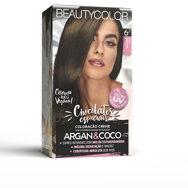 COLORAÇAO CREME PERMANANTE KIT BEAUTYCOLORAÇAOOR 6.7 CHOCOLORAÇAOATE SUICO