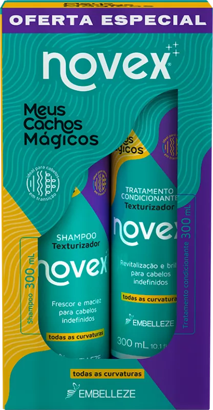 KIT SHAMPOO+CONDICIONADOR NOVEX MEUS CACHOS T 300ML EMBELLEZE