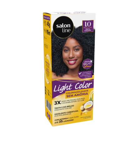 COLORAÇÃO SUAVE SALON LINE LIGHT COLOR 1.0 PRETO AZULADO