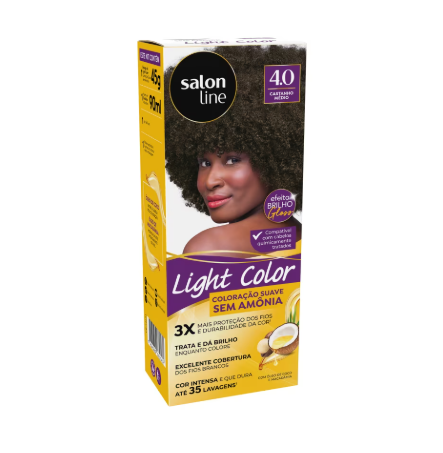COLORAÇÃO SUAVE SALON LINE LIGHT COLOR 4.0 CASTANHO MÉDIO
