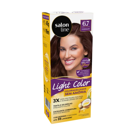 COLORAÇÃO SUAVE SALON LINE LIGHT COLOR 6.7 CHOCOLATE