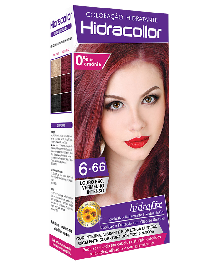 HIDRACOLLOR KIT LOURO ESCURO VERMELHO INTENSO 6.66