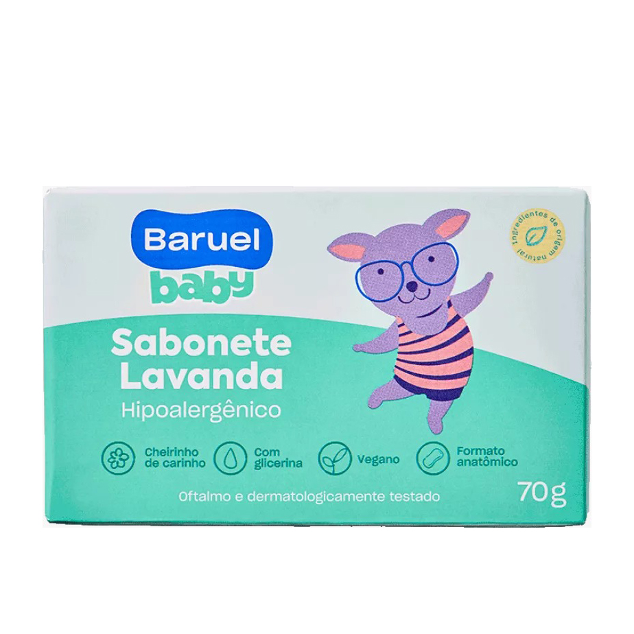 SABONETE EM BARRA BARUEL BABY LAVANDA 70G