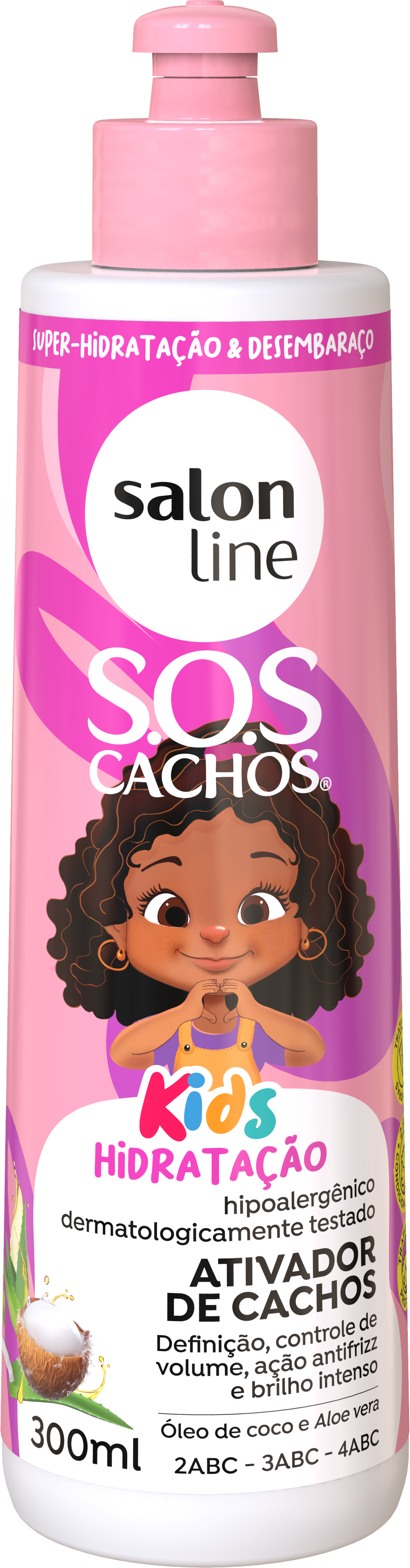 ATIVADOR DE CACHOS SALON LINE SOS CACHOS KIDS HIDRATAÇÃO  300ML