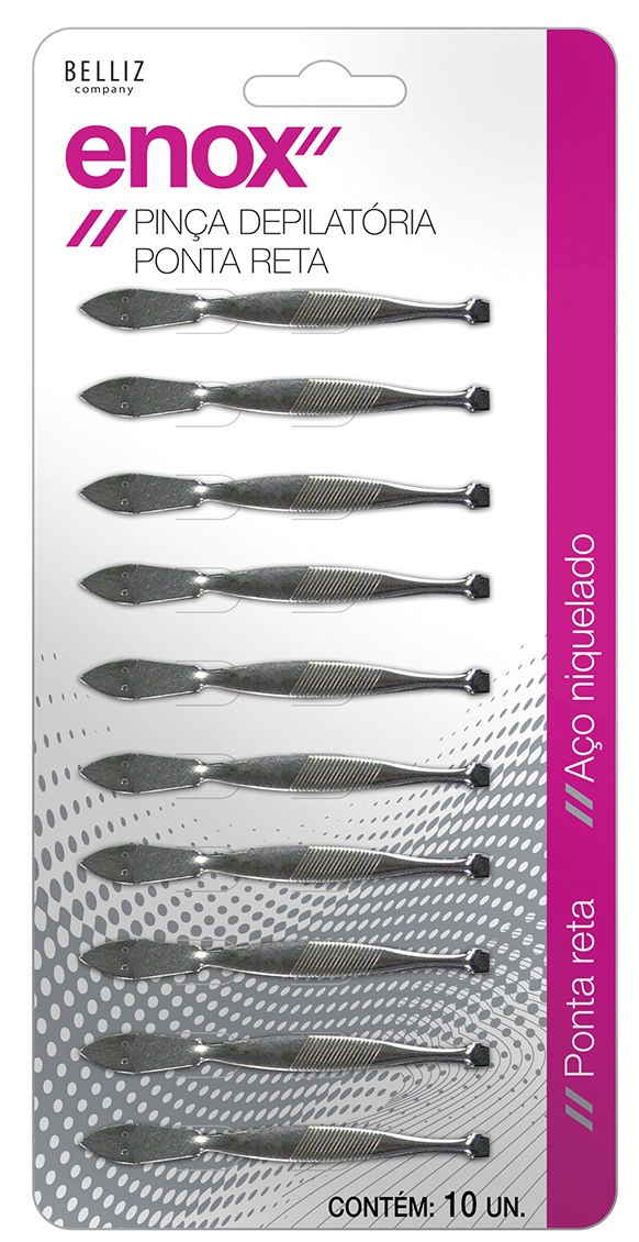 Pinça Enox Ponta Reta (10 Unidades) 