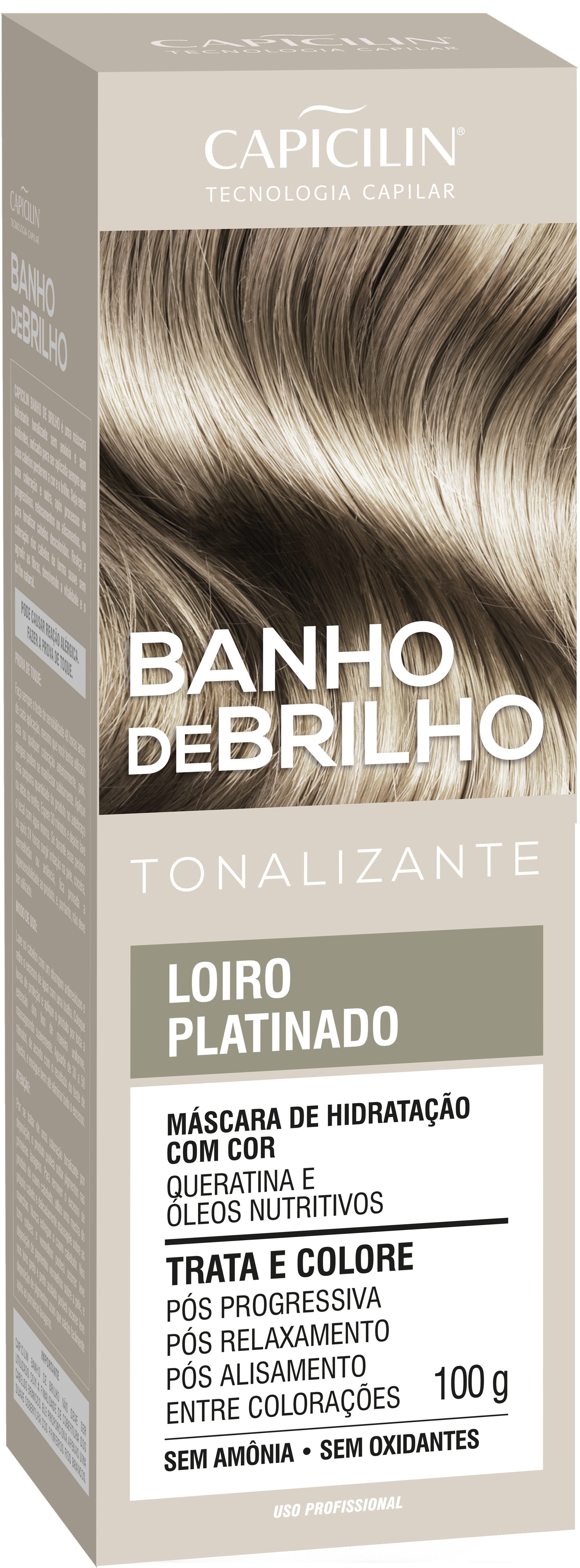 Tonalizante Capicilin Banho de Brilho Loiro Platinado 100g