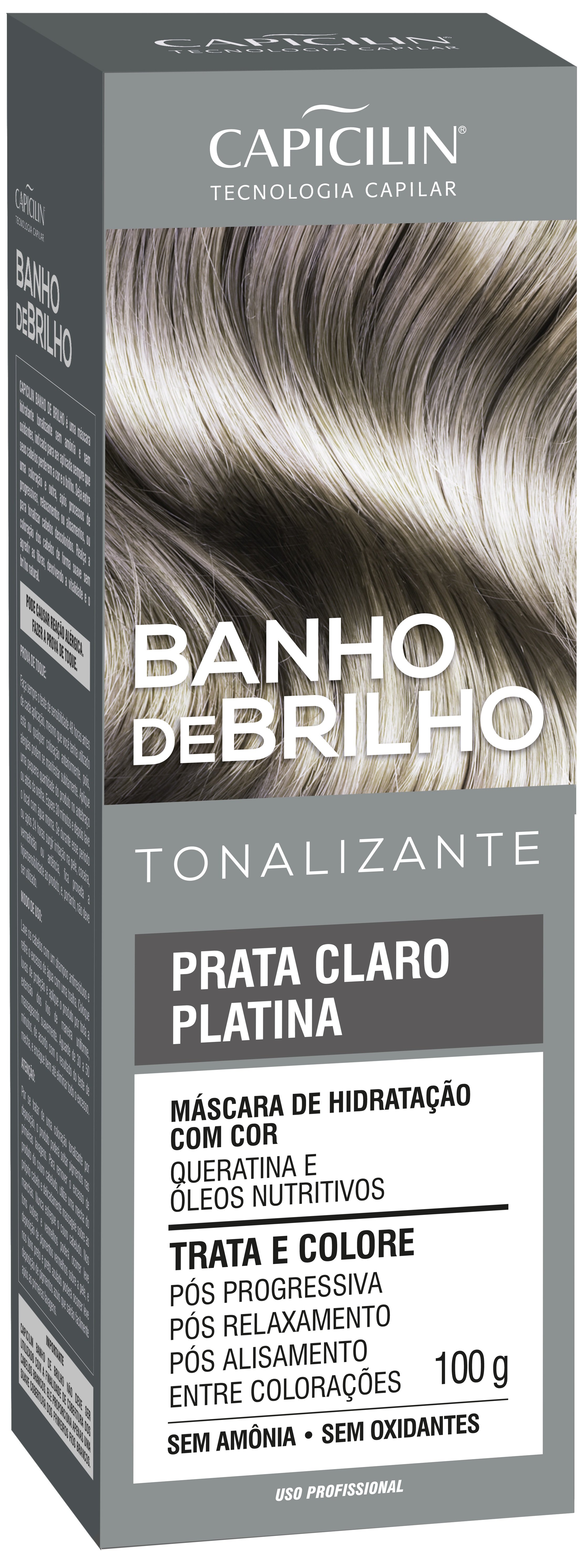 Tonalizante Capicilin Banho de Brilho Prata Claro Platina 100g