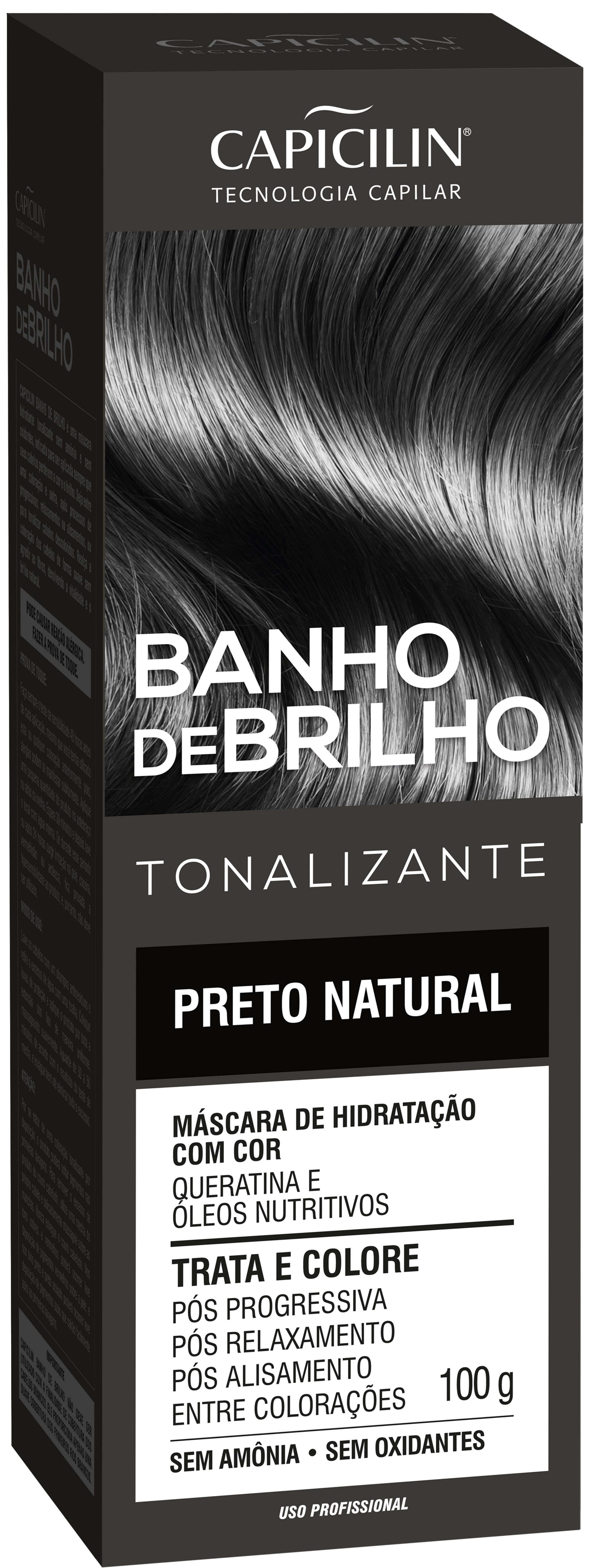 Tonalizante Capicilin Banho de Brilho Preto Natural 100g