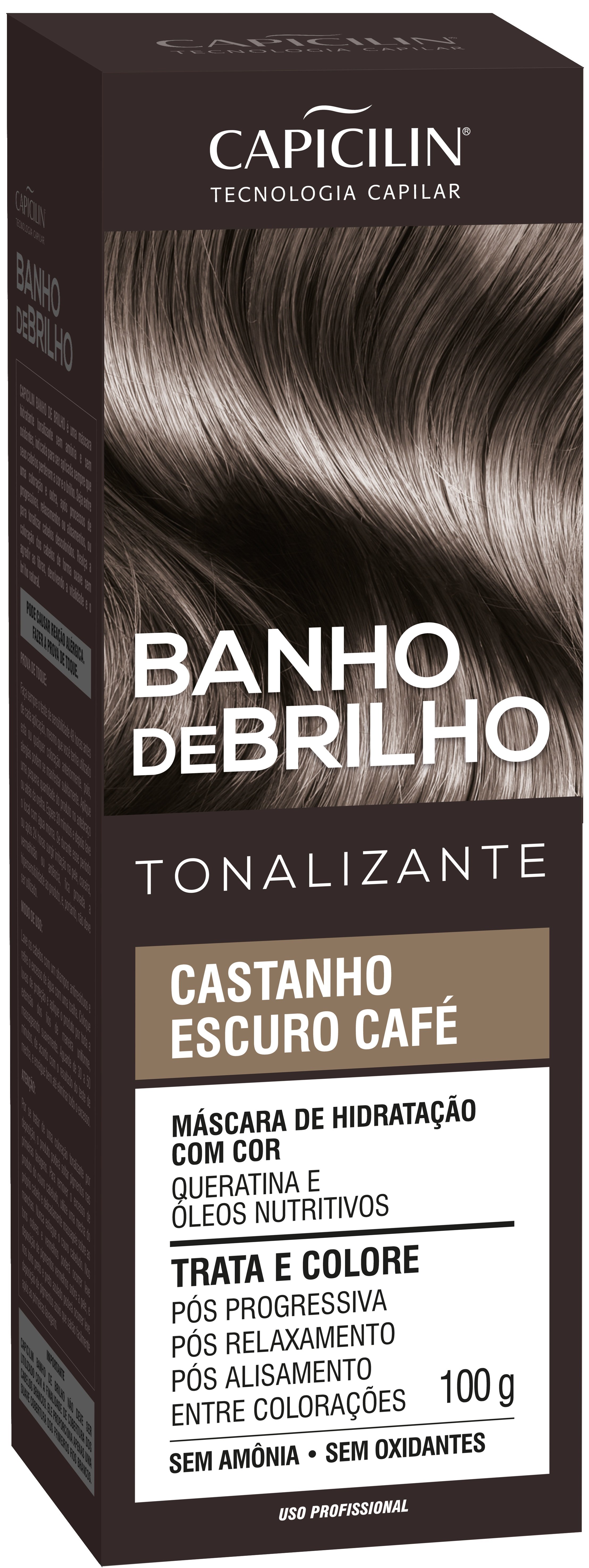 Tonalizante Capicilin Banho de Brilho Castanho Escuro Café 100g