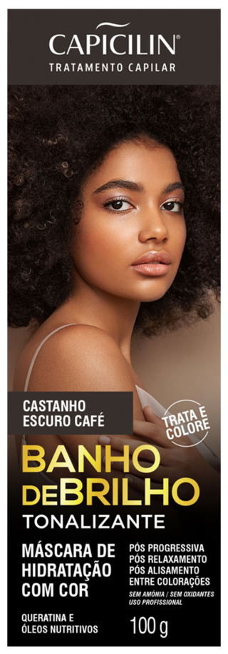 Tonalizante Capicilin Banho de Brilho Castanho Escuro Café 100g
