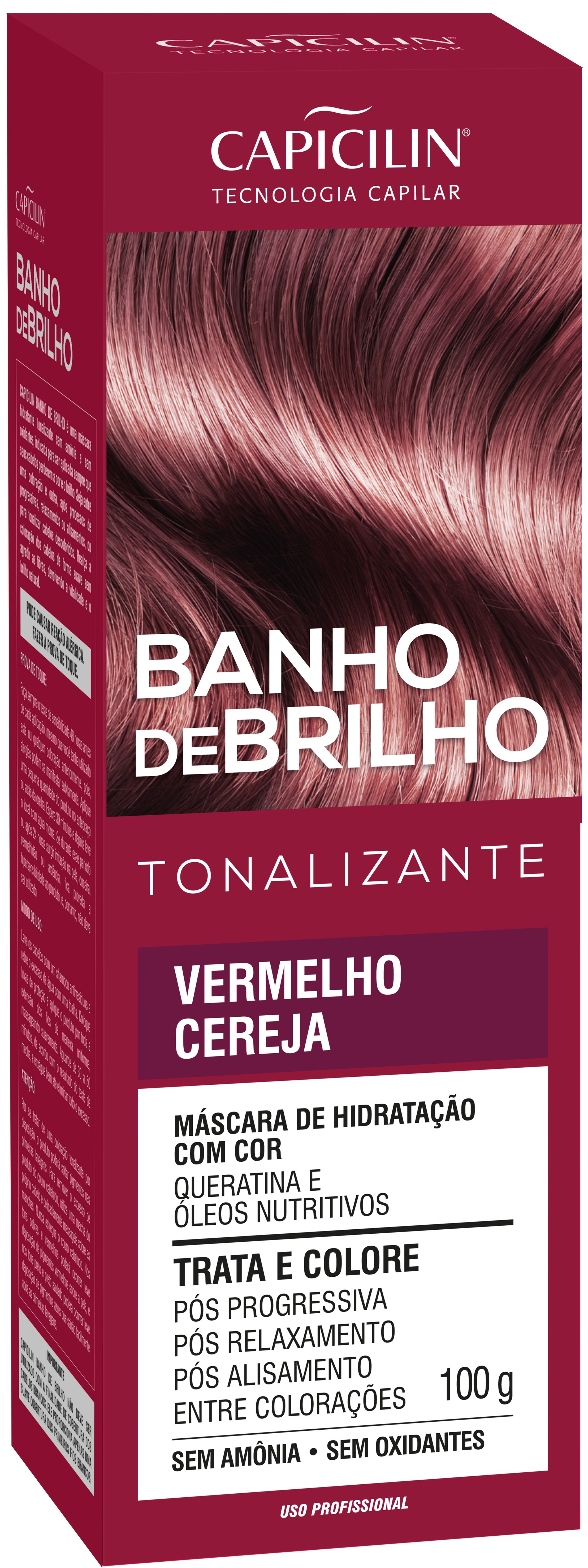 Tonalizante Capicilin Banho de Brilho Vermelho Cereja 100g
