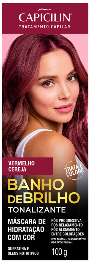 Tonalizante Capicilin Banho de Brilho Vermelho Cereja 100g