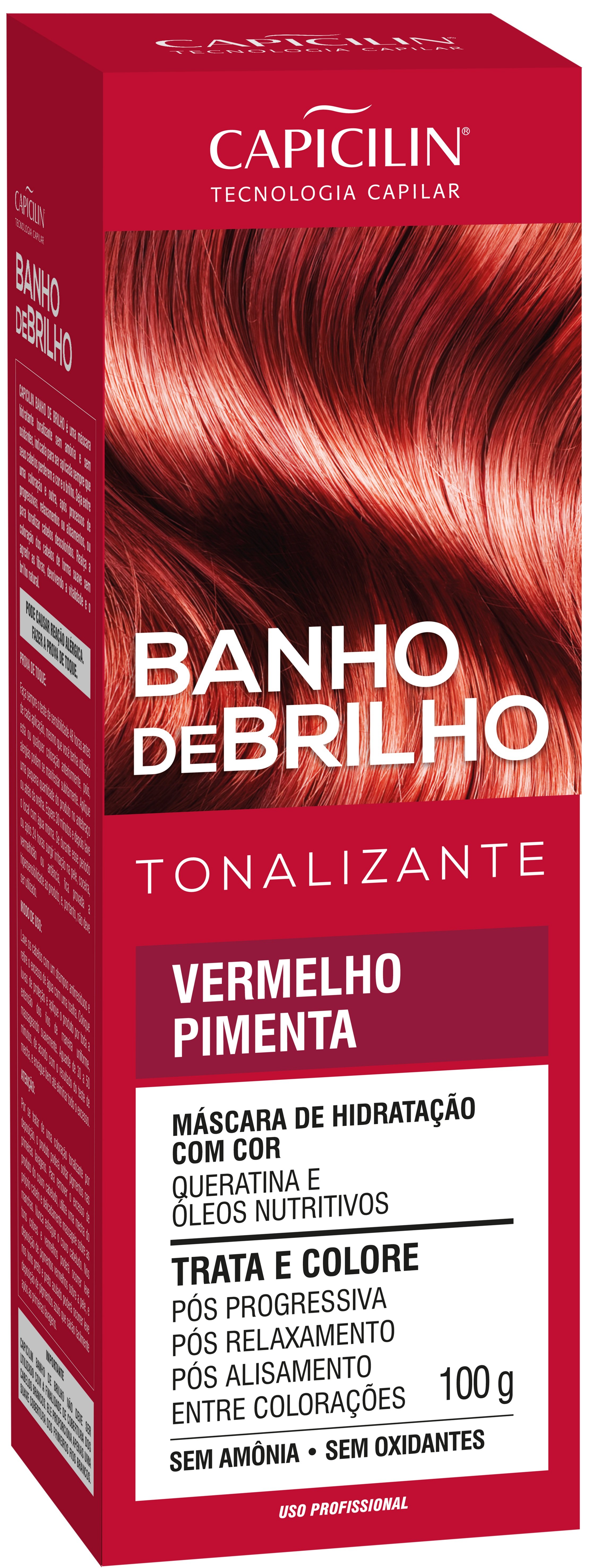 Tonalizante Capicilin Banho de Brilho Vermelho Pimenta 100g