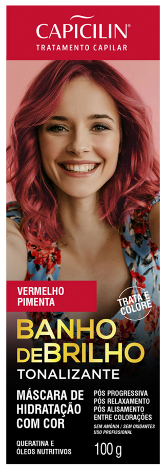 Tonalizante Capicilin Banho de Brilho Vermelho Pimenta 100g