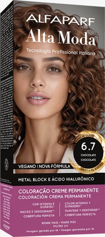 COLORAÇÃO ALFAPARF ALTA MODA 6.7 CASTANHO LUMINOSO CLARO 150G