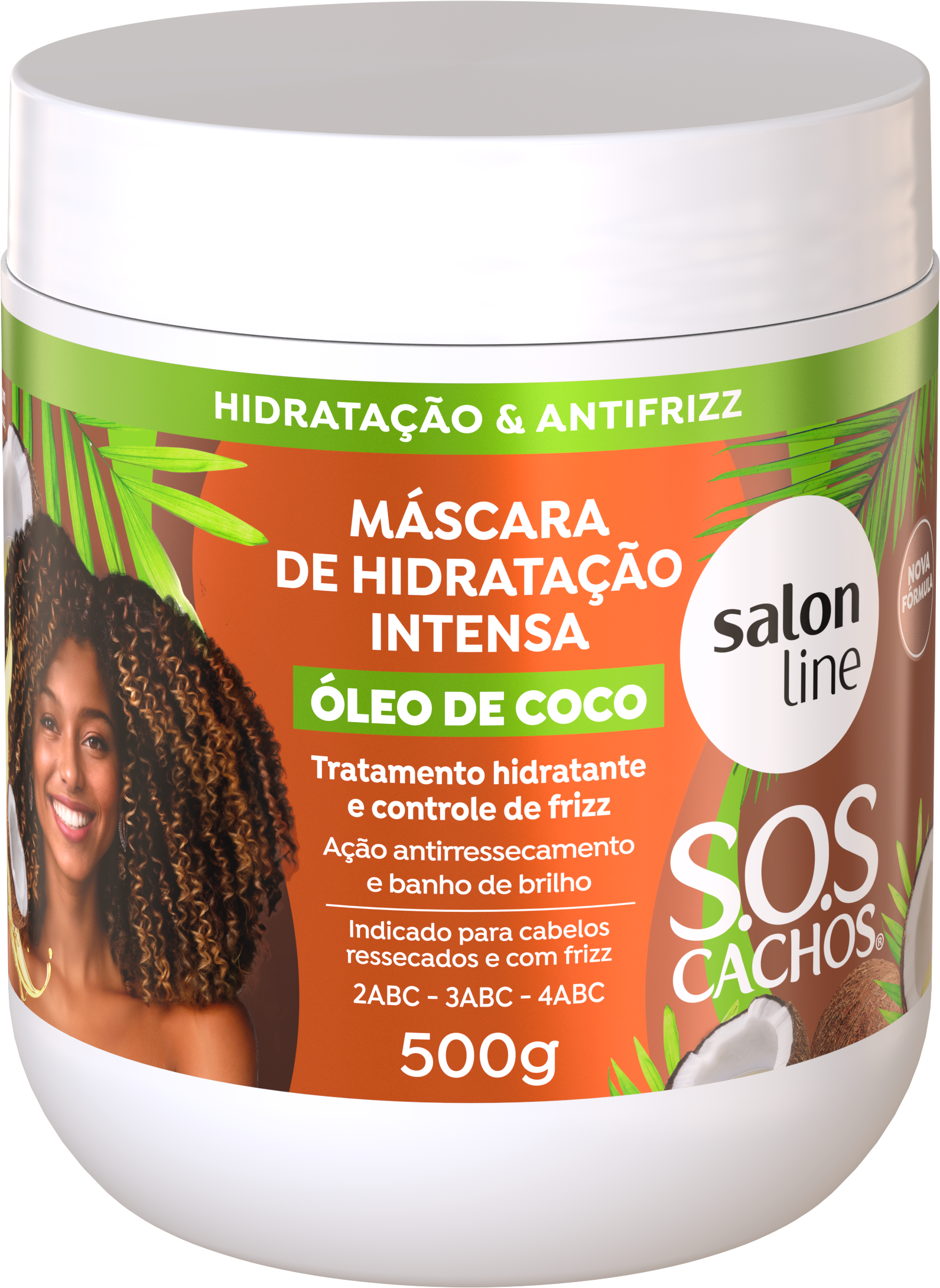 MÁSCARA DE HIDRATAÇÃO SALON LINE SOS CACHOS ÓLEO DE COCO HIDRATAÇÃO ABSOLUTA   500G