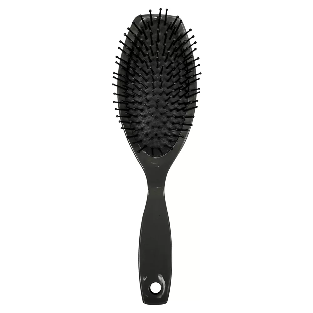 ESCOVA PRETA OVAL ALMOFADADA PARA CABELO