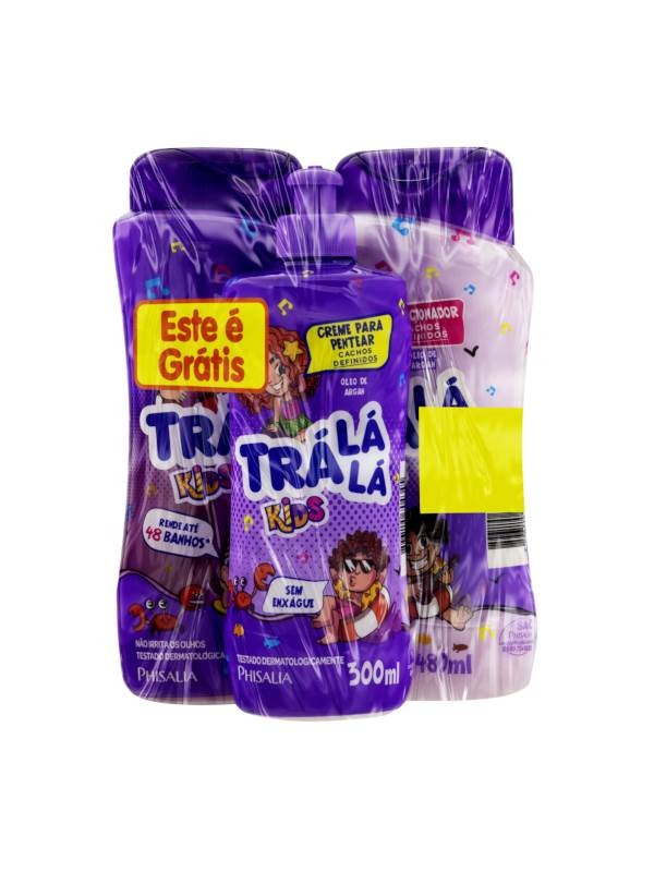 PROMOÇÃO TRÁ LÁ LÁ KIDS CACHOS SHAMPOO+CONDICIONADOR+UMIDIF GTS