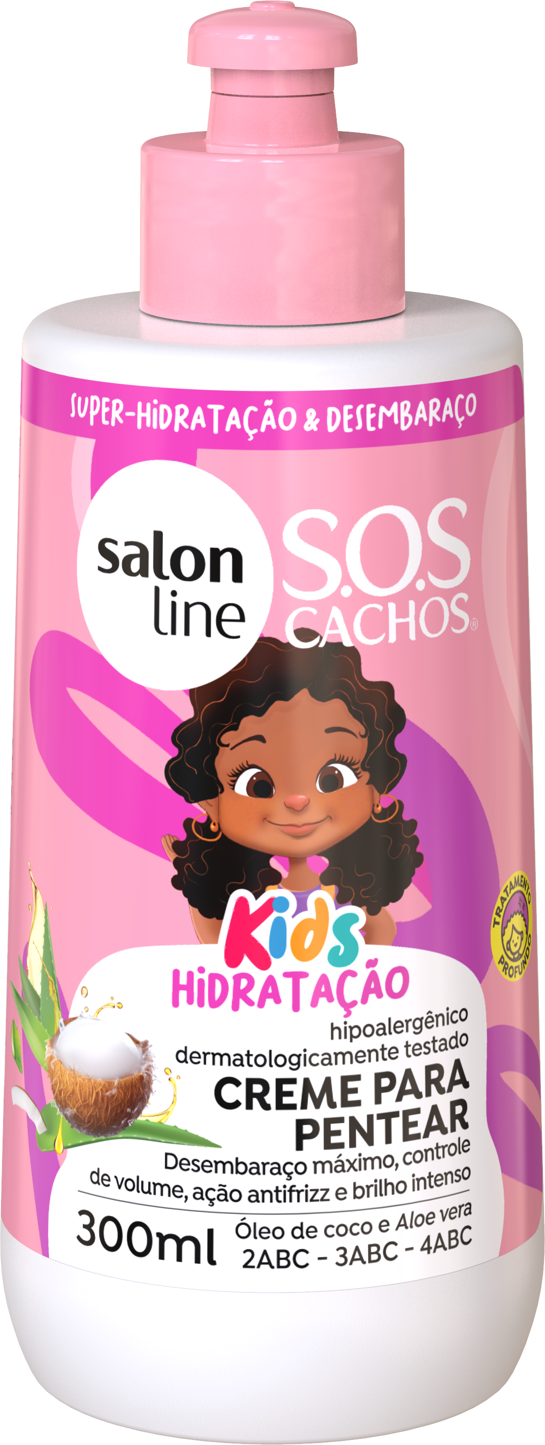 CREME PARA PENTEAR SALON LINE SOS CACHOS KIDS HIDRATAÇÃO  300ML