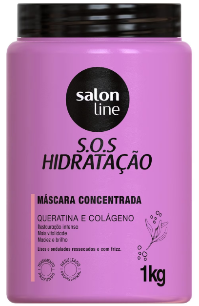 MÁSCARA SALON LINE SOS HIDRATAÇÃO QUERATINA E COLÁGENO  1KG