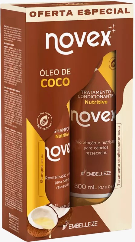 KIT SHAMPOO+CONDICIONADOR NOVEX OLEO COCO 300ML EMBELLEZE