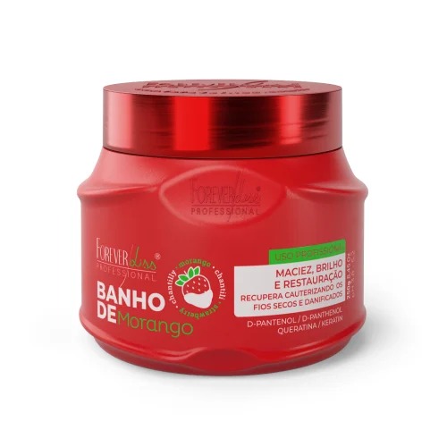 MÁSCARA BANHO DE VERNIZ MORANGO FOREVER LISS 250G