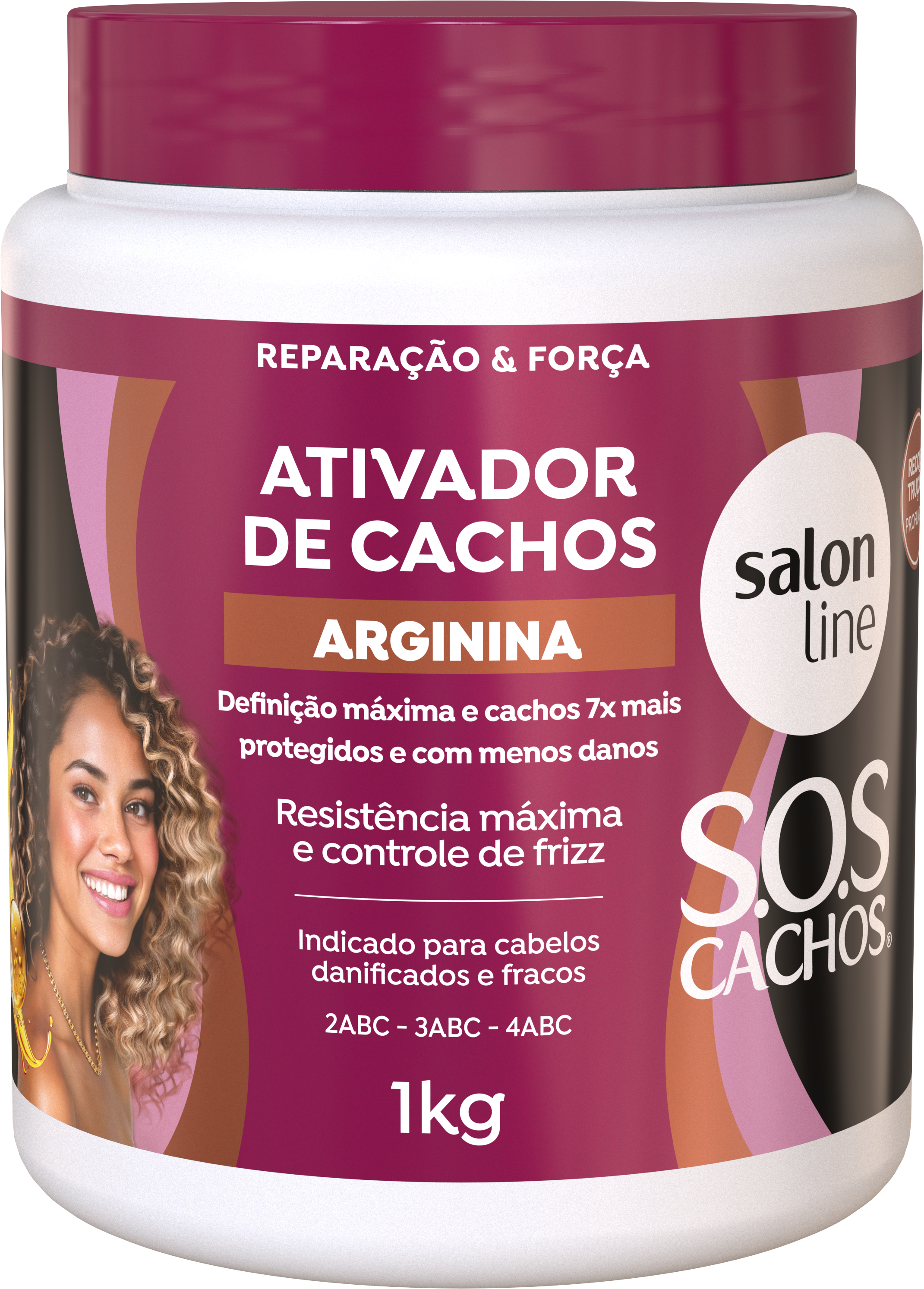 ATIVADOR DE CACHOS SALON LINE SOS CACHOS ARGININA RESISTÊNCIA MÁXIMA  1KG