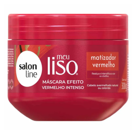 MÁSCARA MATIZADORA SALON LINE MEU LISO MATIZADOR VERMELHO  300G