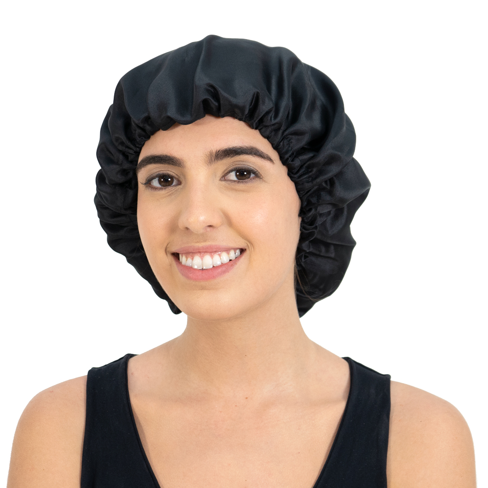 TOUCA DE CETIM PRETO ANTI-FRIZZ