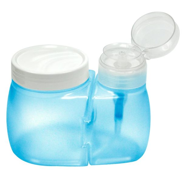 DOSADOR DE ACETONA COM PORTA ALGODÃO AZUL 130ML