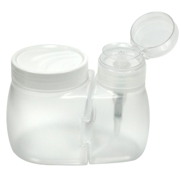 DOSADOR DE ACETONA COM PORTA ALGODÃO TRANSPARENTE