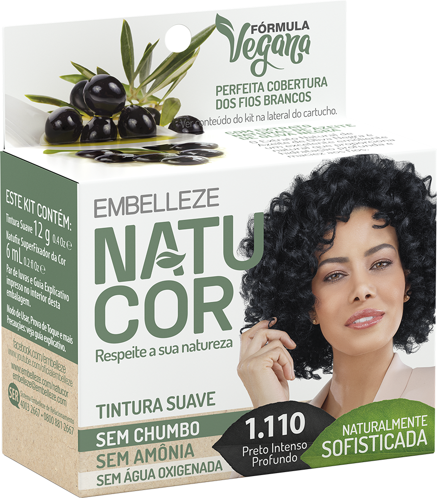 TINTURA NATUCOR PRETO INTENSO PROFUNDO 1.110 EMBELLEZE