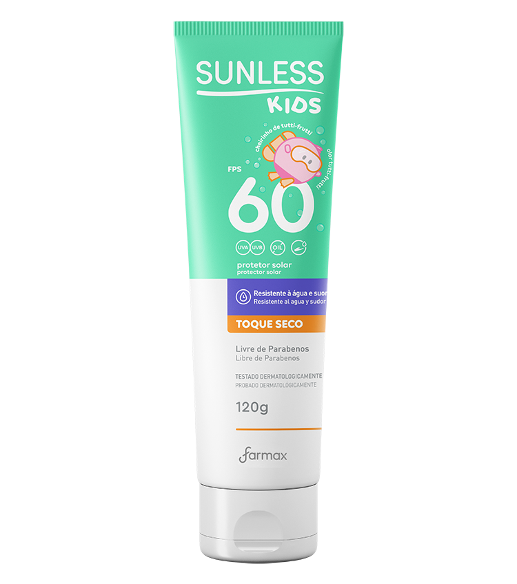 PROTETOR  SOLAR  KIDS FPS60 SUNLESS 120G NOVO