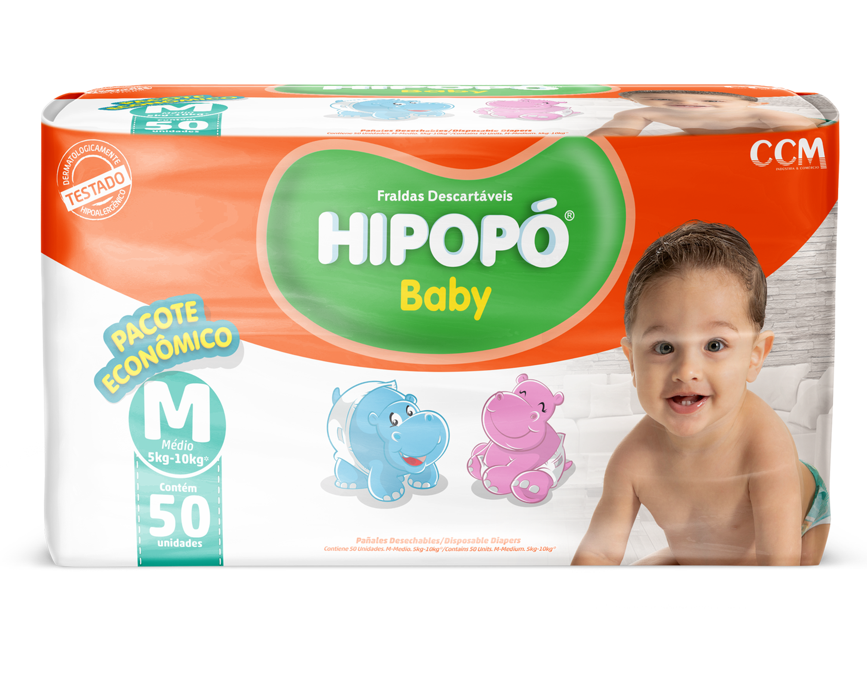 FRALDA HIPOPO BABY ECONOMICO M C/50
