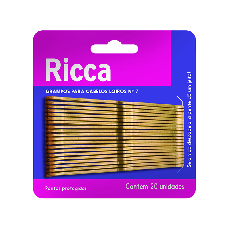 Grampo para Cabelo Ricca N7 Loiro (20 Unidades) 343
