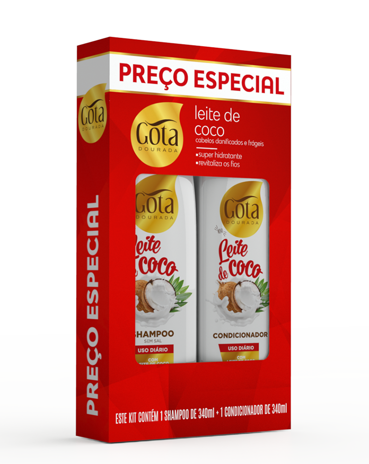 KIT SHAMPOO + CONDICIONADOR LEITE DE COCO 340ML