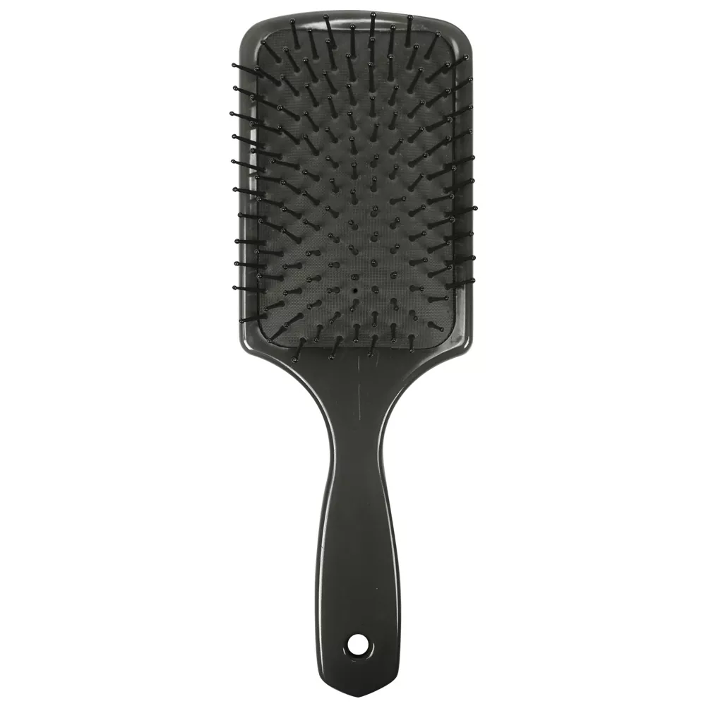 ESCOVA PRETA QUADRADA ALMOFADADA PARA CABELO