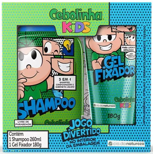 KIT SH 3EM1+GEL FIXADOR CIA DA NATUREZA CEBOLINHA KIDS 260ML+180G