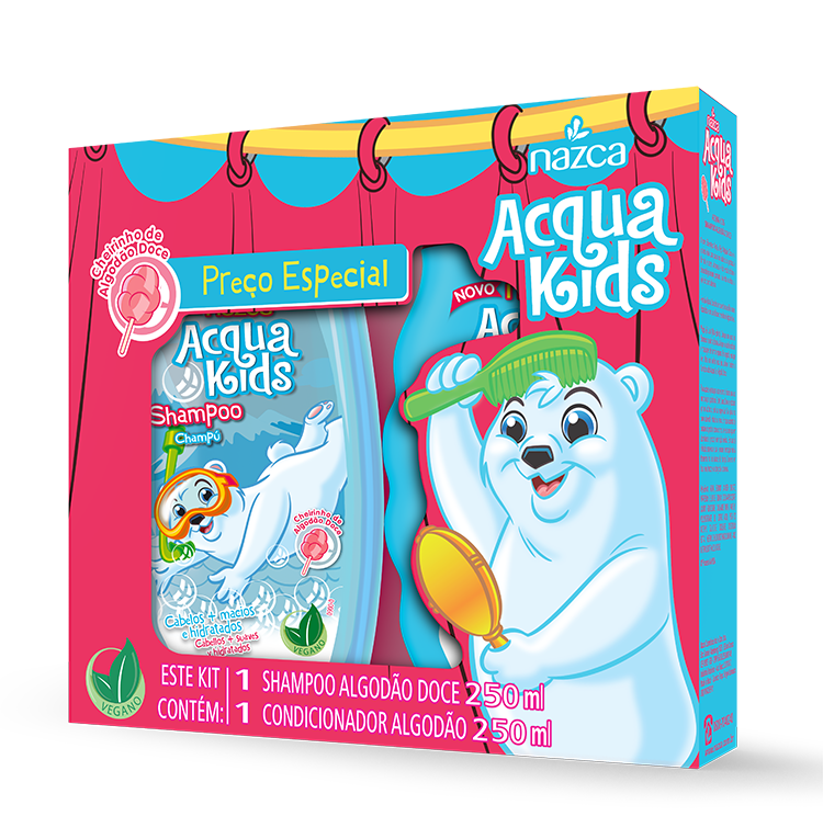 ACQUA KIDS KIT SH+COND ALGODA DOCE 250ML
