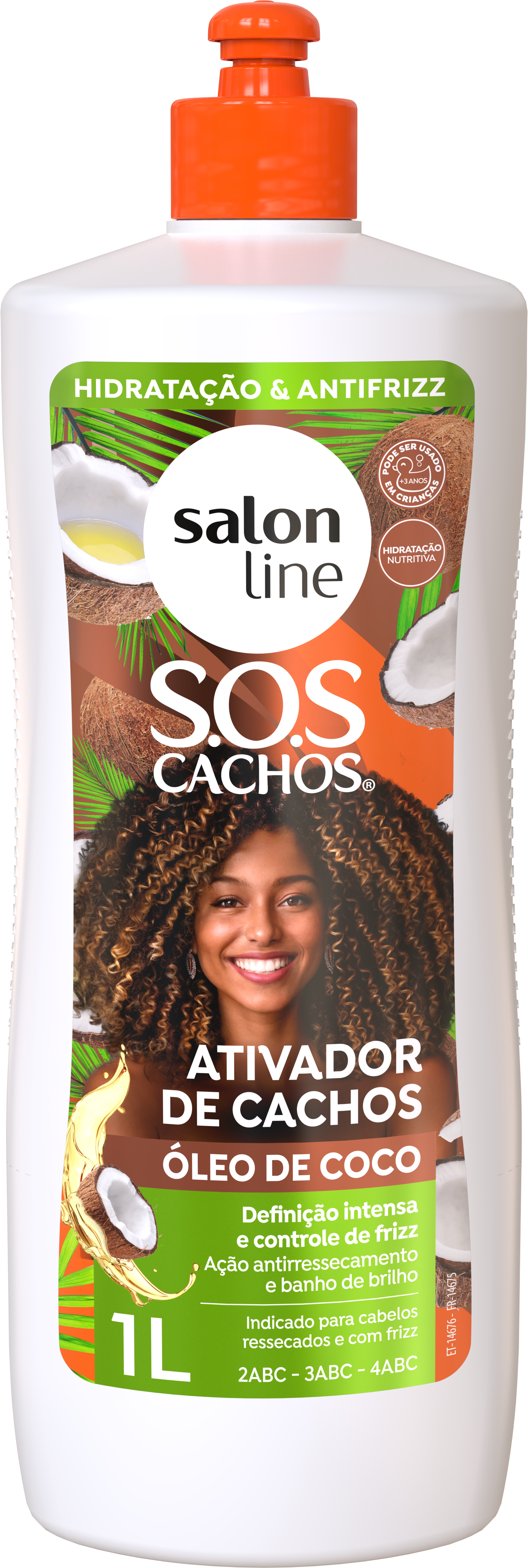 Ativador de Cachos Salon Line Sos Cachos Óleo de Coco Hidratação Absoluta 1L