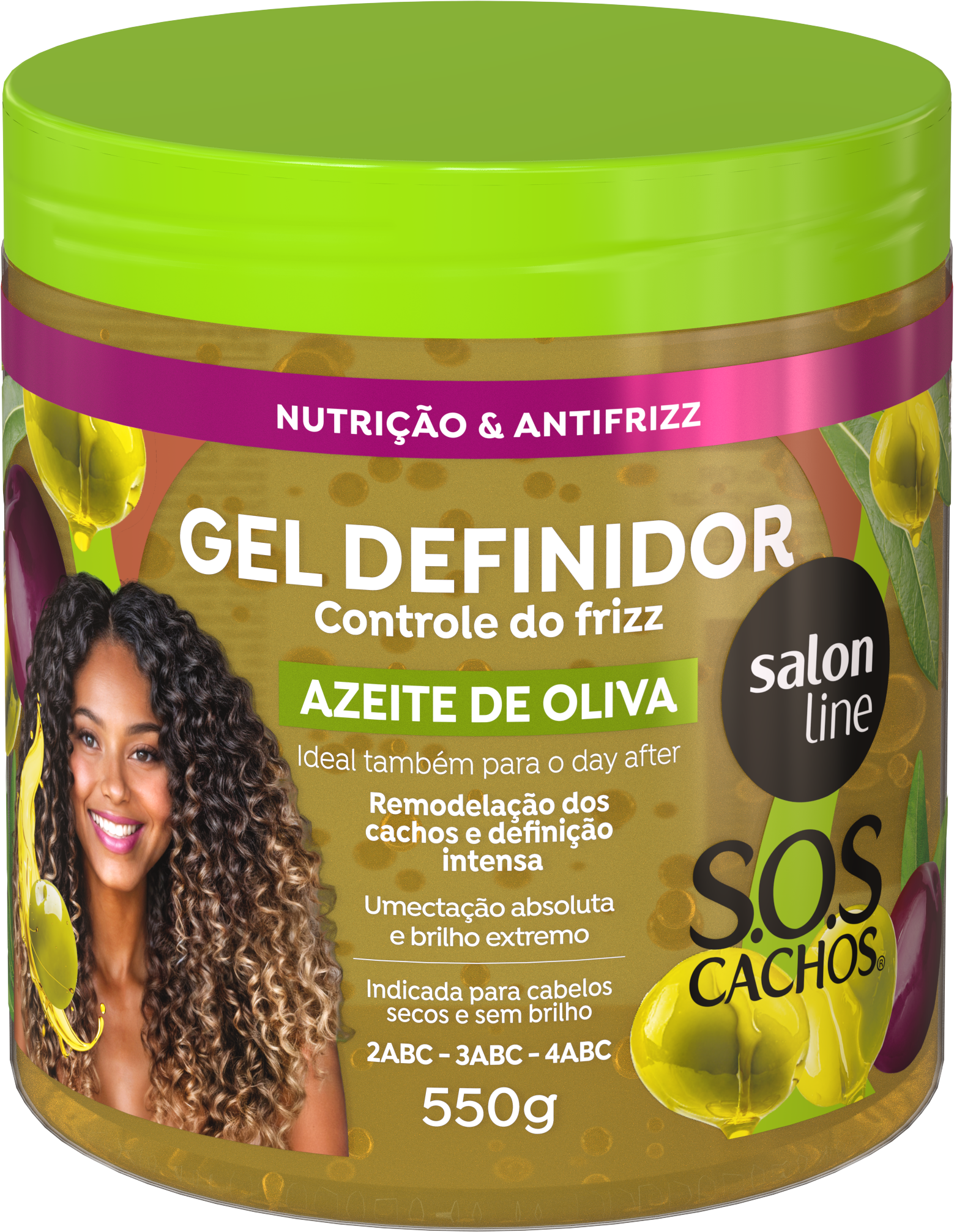 GEL DEFINIDOR SALON LINE SOS CACHOS AZEITE DE OLIVA  550G