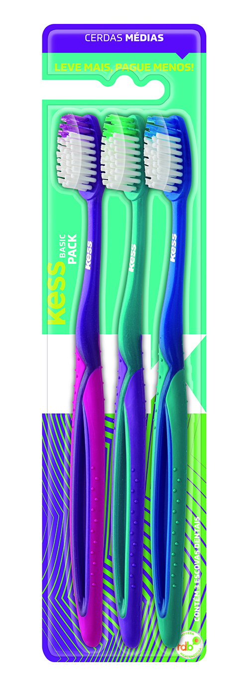 Escova Dental Kess Basic Plus 2564 (3 Unidades)