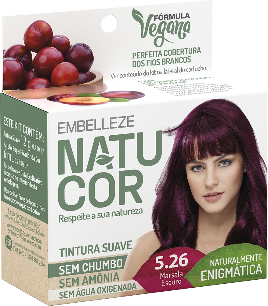 TINTURA NATUCOR MARSALA ESCURO 5.26 EMBELLEZE