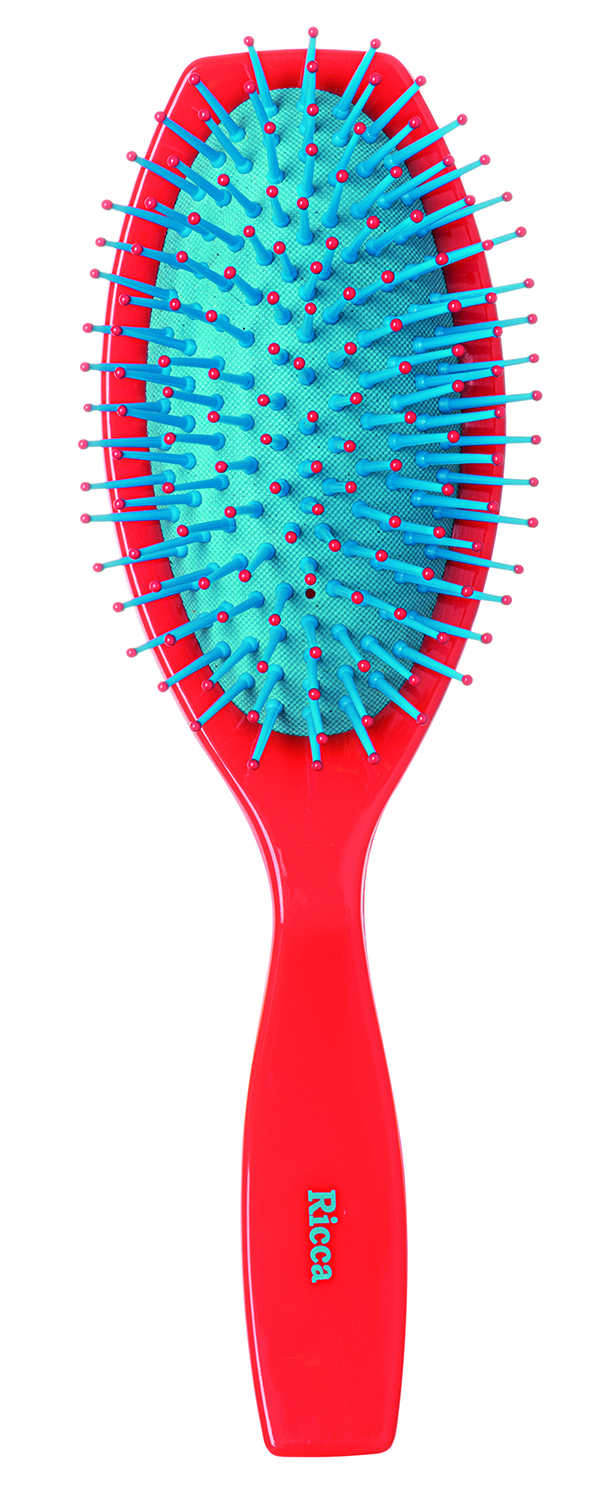 Escova Ricca Oval Almofadada Cereja 2426