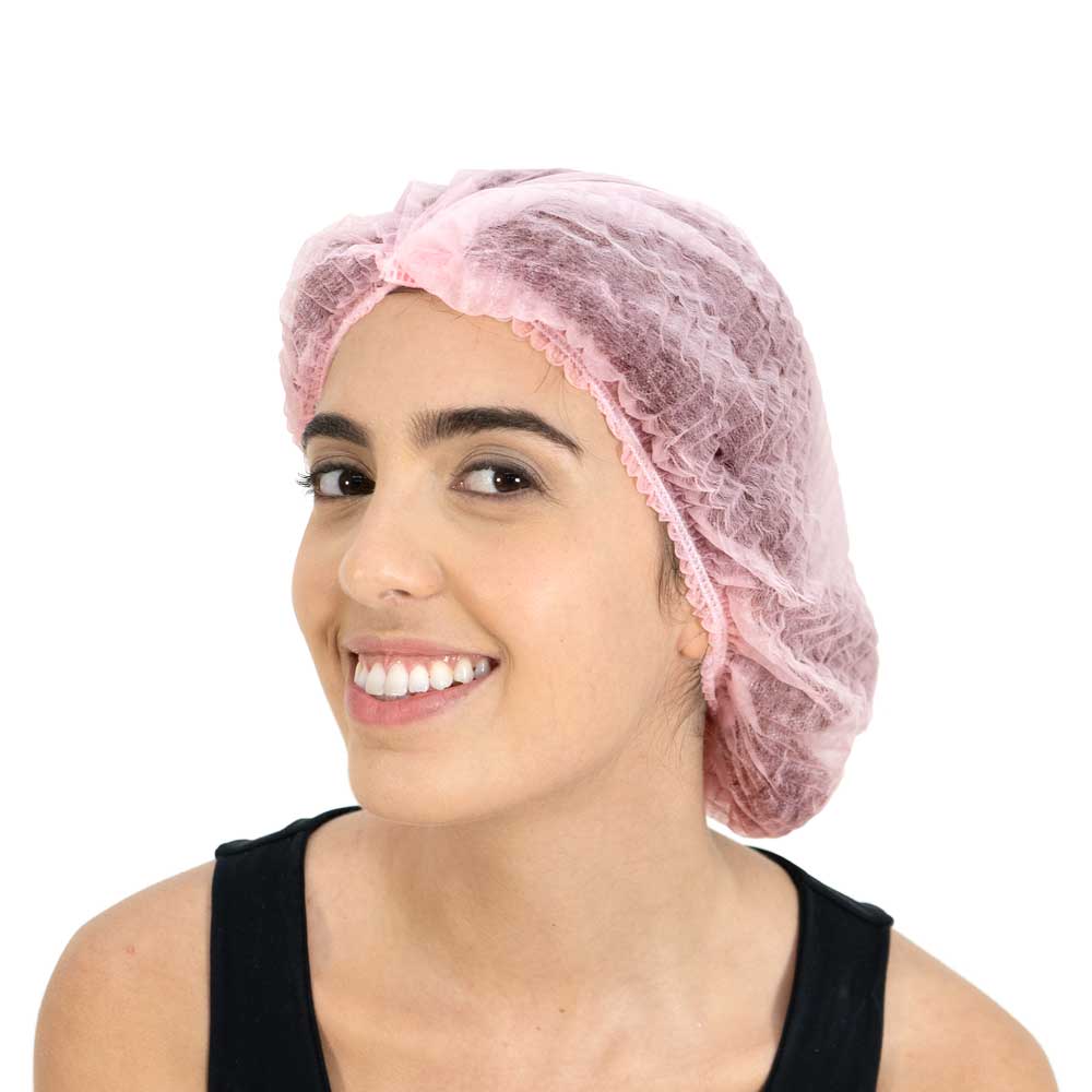 TOUCA ROSA DESCARTAVEL NAO TECIDO PACOTE C/5 UNIDADES