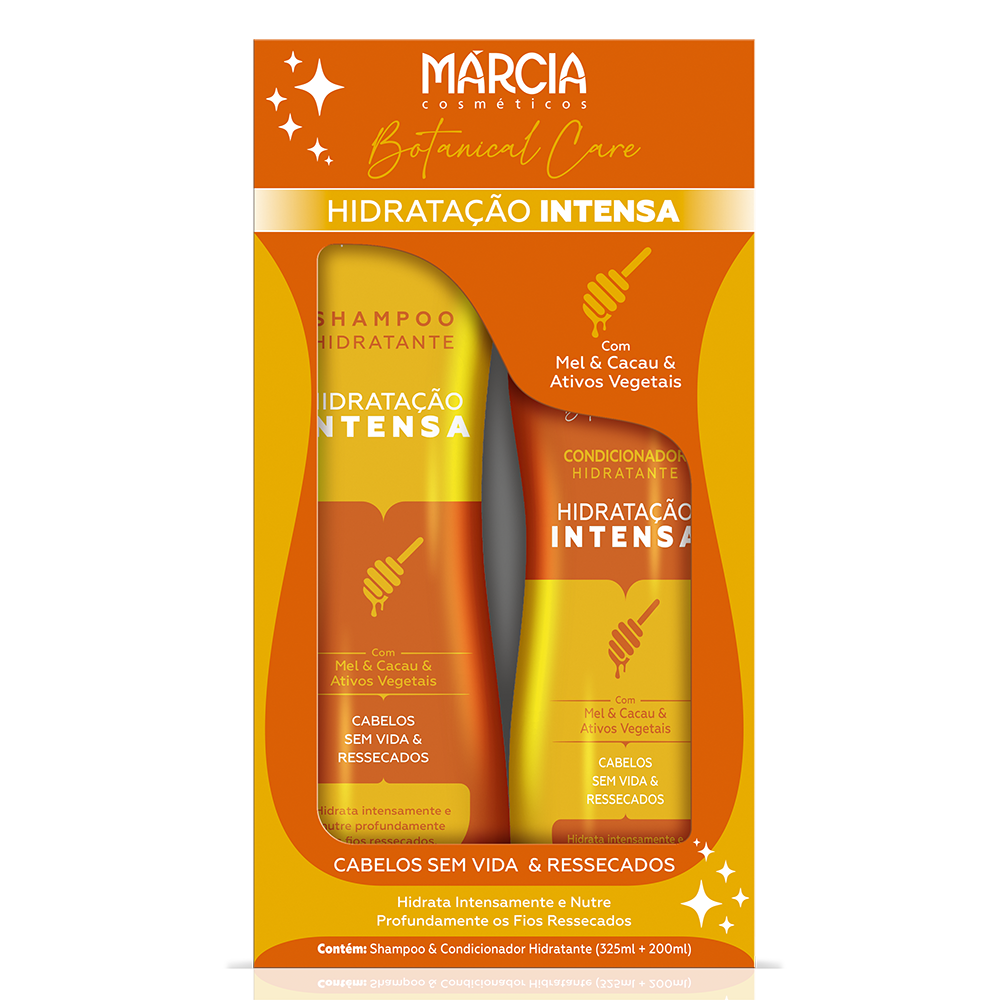 KIT SHAMPOO+CONDICIONADOR MÁRCIA HIDRATAÇÃO INTENSA - MEL E CACAU 