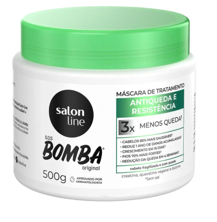 MÁSCARA DE HIDRATAÇÃO SALON LINE SOS BOMBA ANTIQUEDA  500G