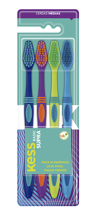Escova Dental Kess Basic Supra 2017 (4 Unidades)